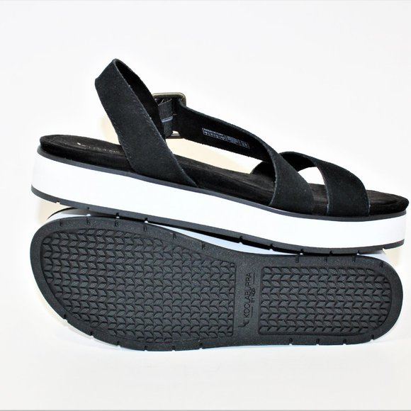 Koolaburra by UGG Buckle Sandals Platforms Black/White Women's 9 New! - Picture 1 of 12